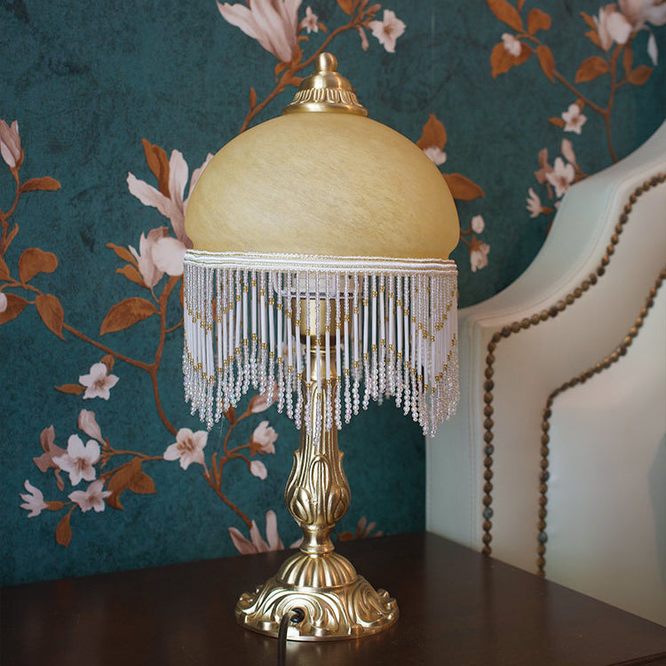 Half Round Cylinder Tassel Table Lamp