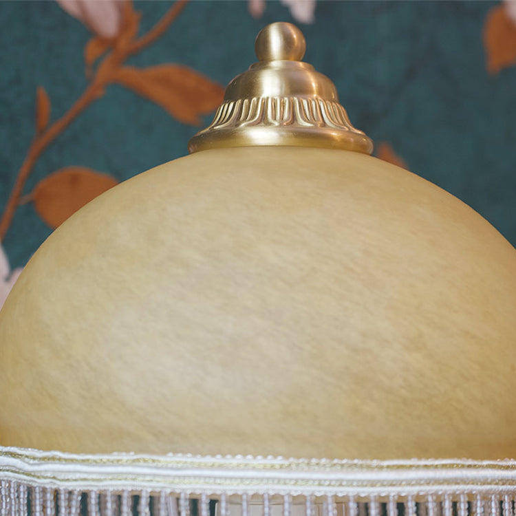 Half Round Cylinder Tassel Table Lamp