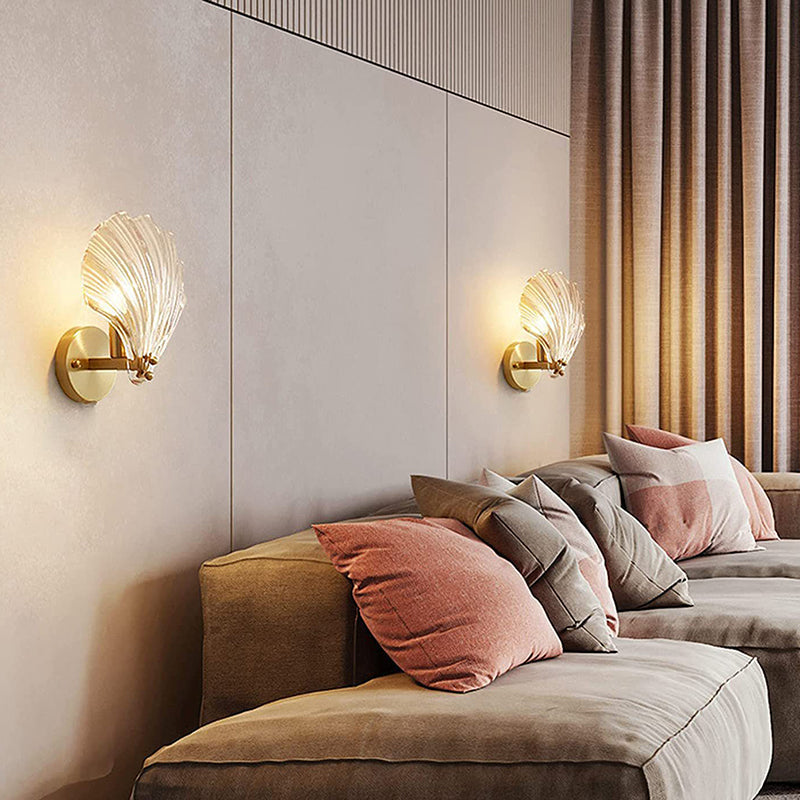 Shell Disc Iron Brass Wall Lamp
