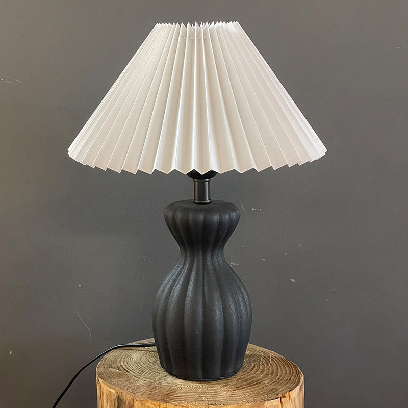 Oval Bottle Striped Round Table Lamp