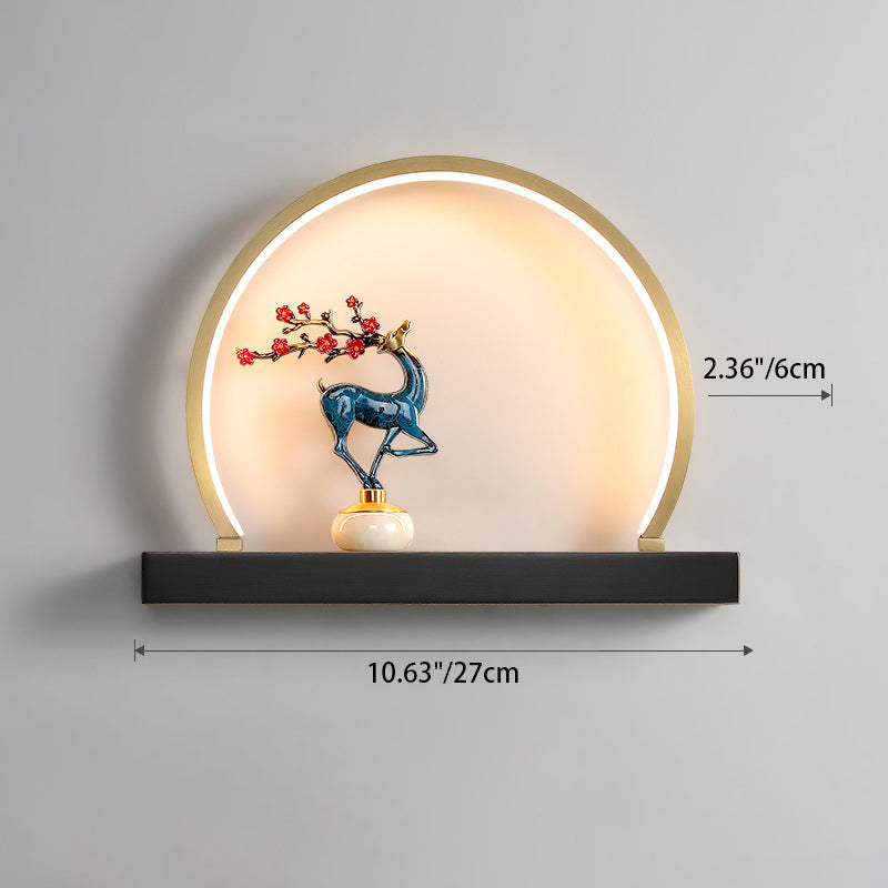 Plum Blossom Deer Welcome Wall Lamp