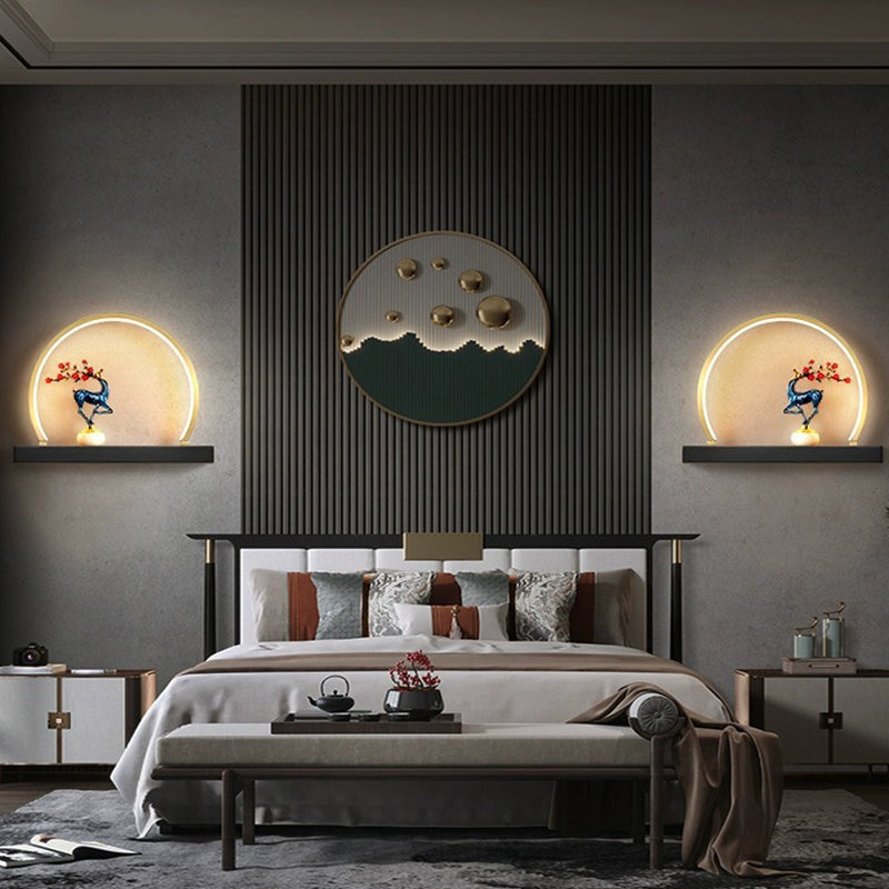 Plum Blossom Deer Welcome Wall Lamp