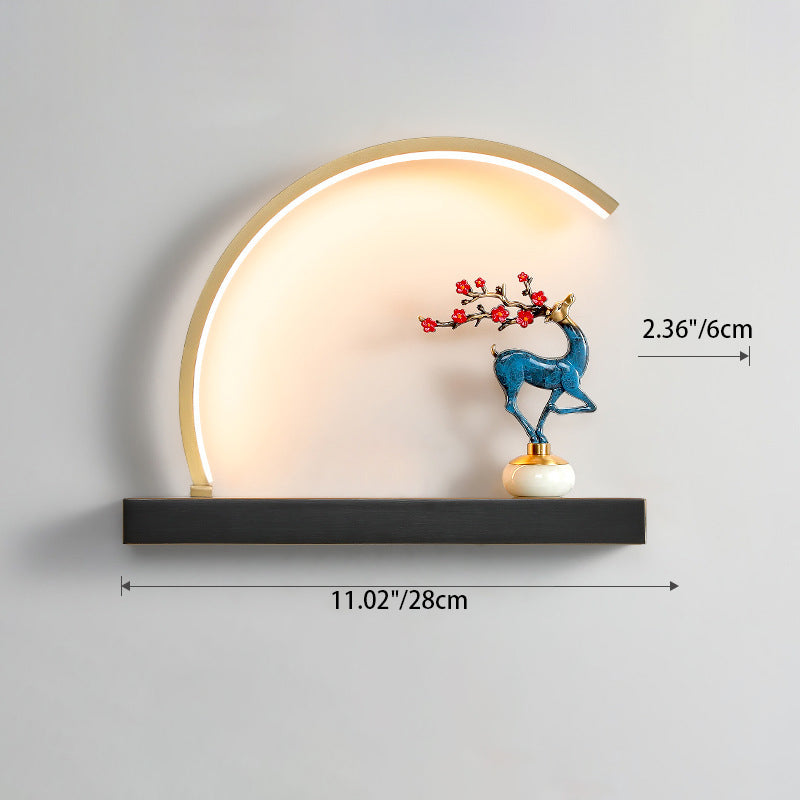 Plum Blossom Deer Welcome Wall Lamp