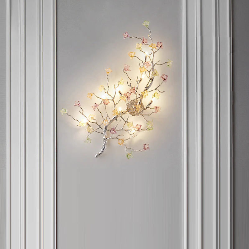Branches Rose Disc Aluminum 8-Light Wall Lamp