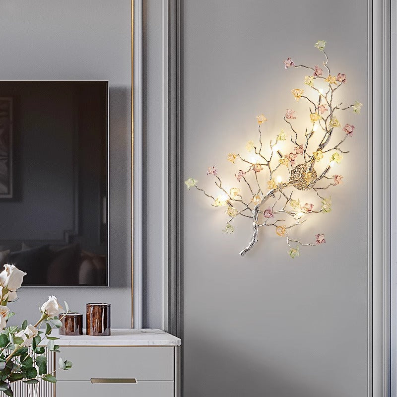 Branches Rose Disc Aluminum 8-Light Wall Lamp