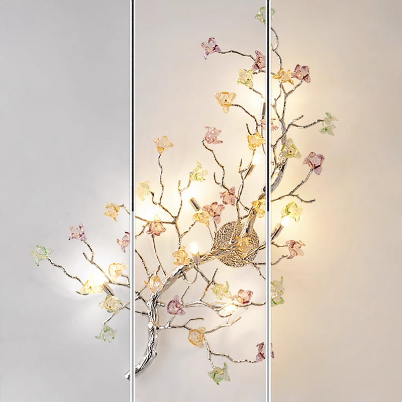 Branches Rose Disc Aluminum 8-Light Wall Lamp
