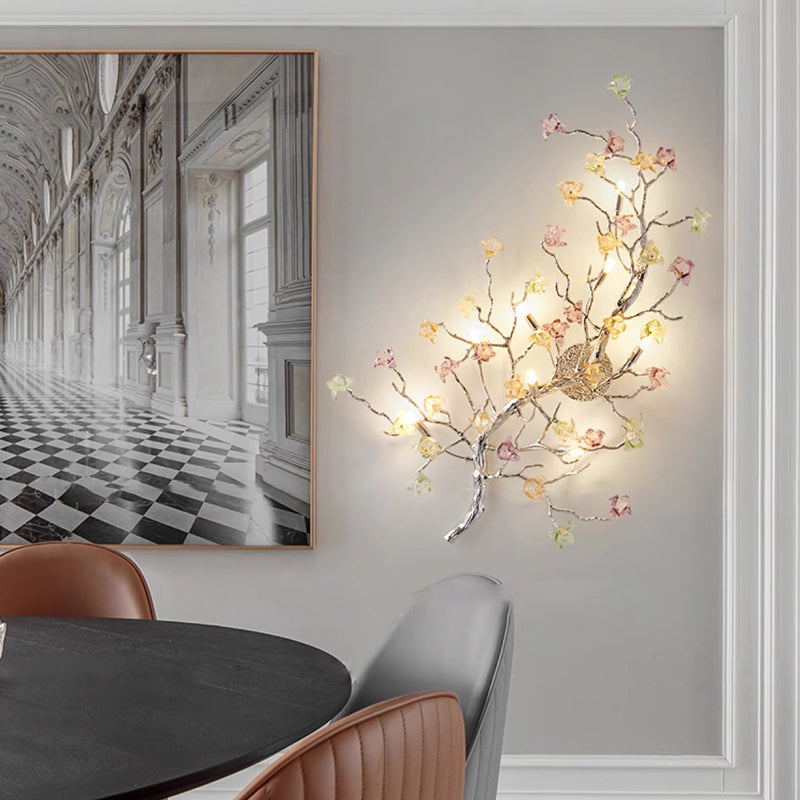 Branches Rose Disc Aluminum 8-Light Wall Lamp