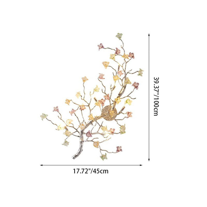 Branches Rose Disc Aluminum 8-Light Wall Lamp