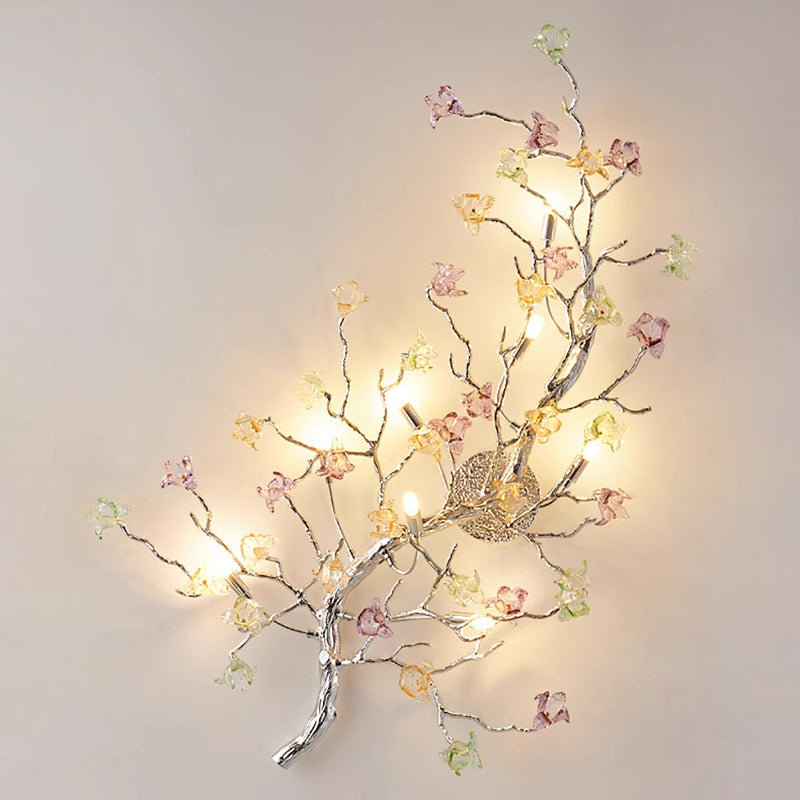 Branches Rose Disc Aluminum 8-Light Wall Lamp
