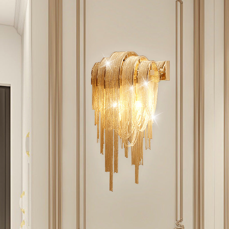 Bar Ring Tassel Rectangular 2-Light Wall Lamp