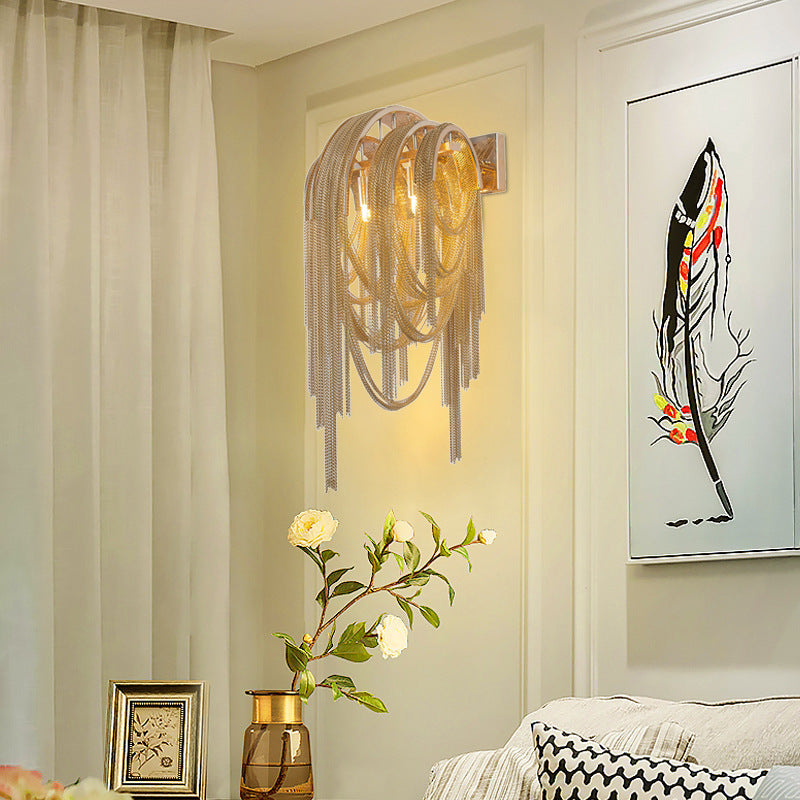 Bar Ring Tassel Rectangular 2-Light Wall Lamp