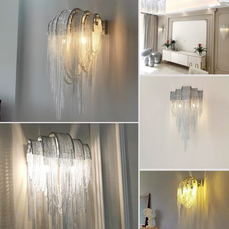 Bar Ring Tassel Rectangular 2-Light Wall Lamp