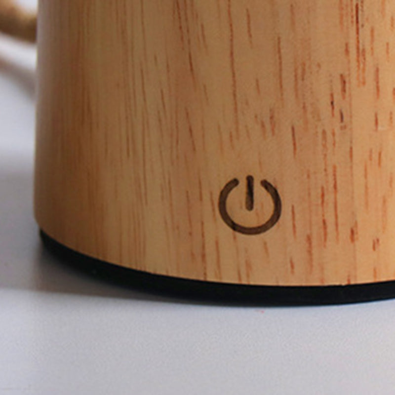 Wooden Man Cylinder Ball Table Lamp