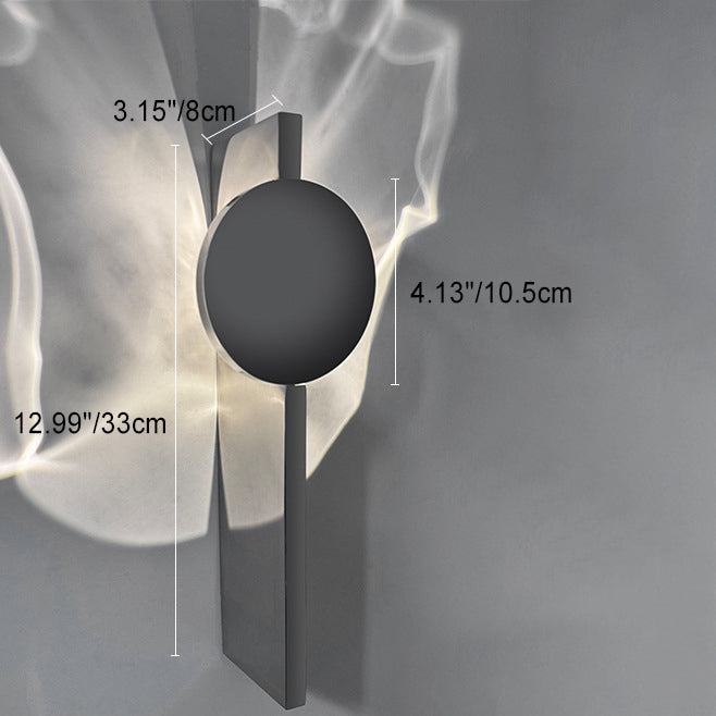 Rectangular Round Aluminum Stainless Wall Lamp