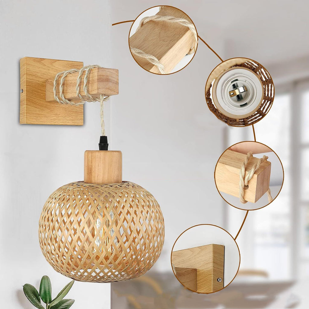 Cylinder Spherical Reticulated Square Wall Lamp