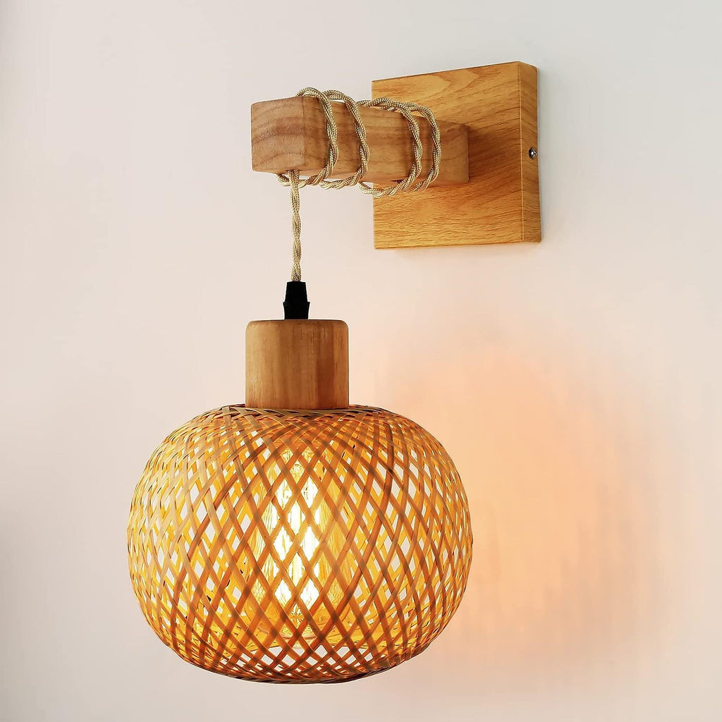 Cylinder Spherical Reticulated Square Wall Lamp