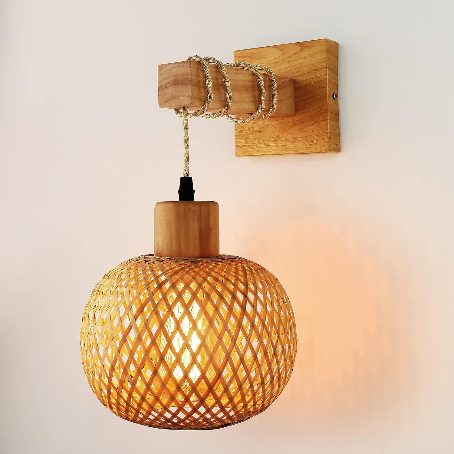 Cylinder Spherical Reticulated Square Wall Lamp