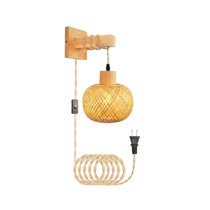 Cylinder Spherical Reticulated Square Wall Lamp