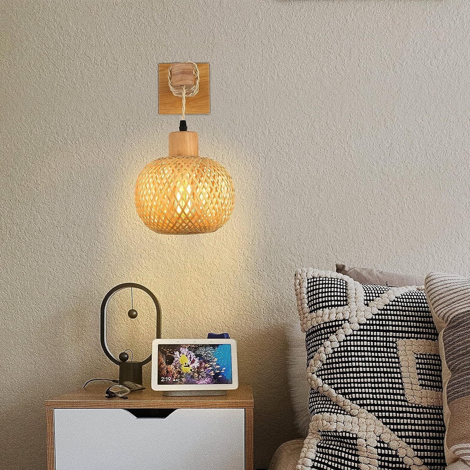 Cylinder Spherical Reticulated Square Wall Lamp