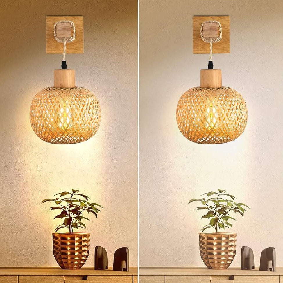 Cylinder Spherical Reticulated Square Wall Lamp