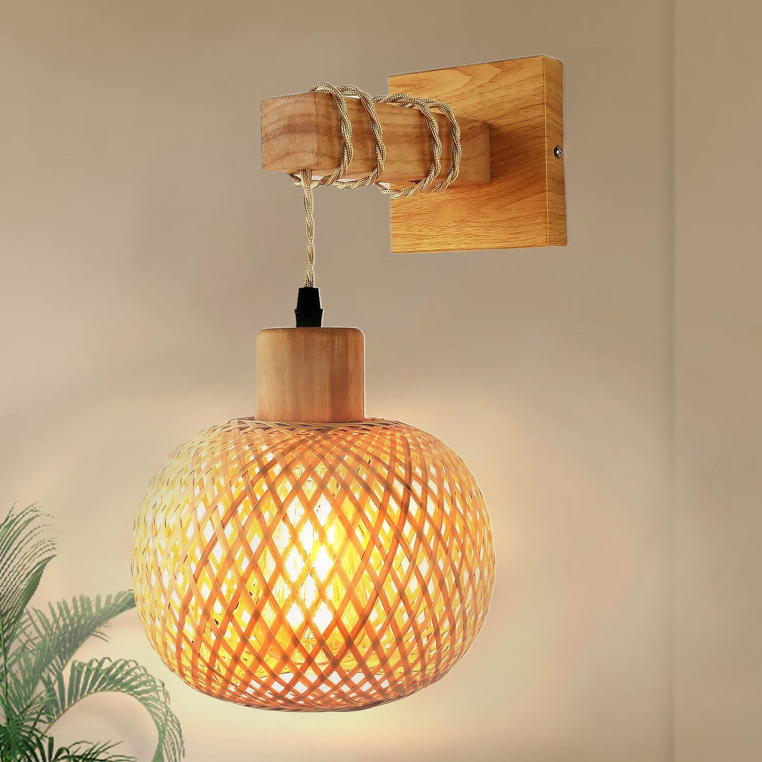 Cylinder Spherical Reticulated Square Wall Lamp