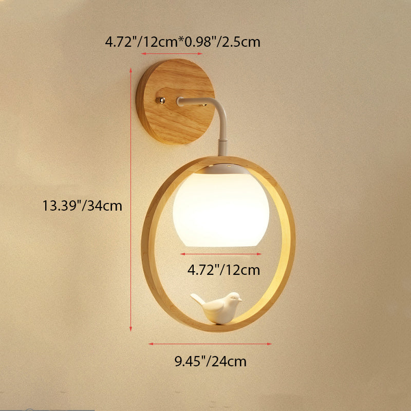 Circle Spherical Bird Disc Wall Lamp