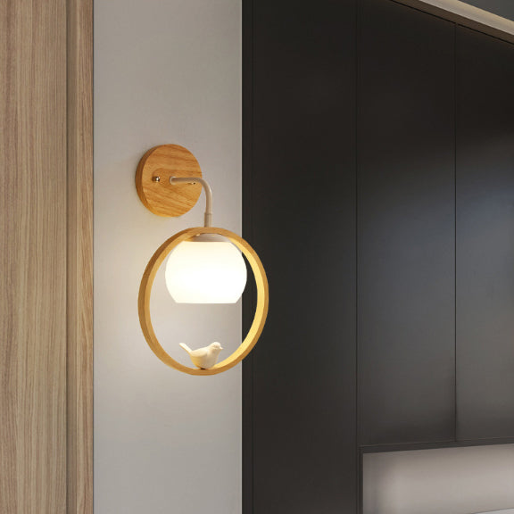 Circle Spherical Bird Disc Wall Lamp