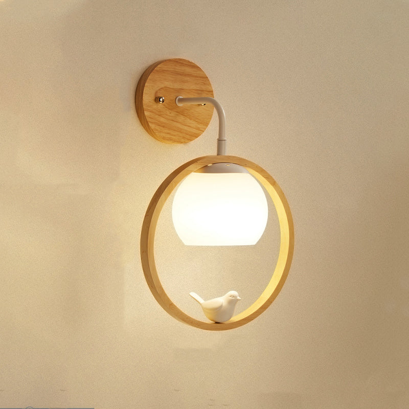 Circle Spherical Bird Disc Wall Lamp