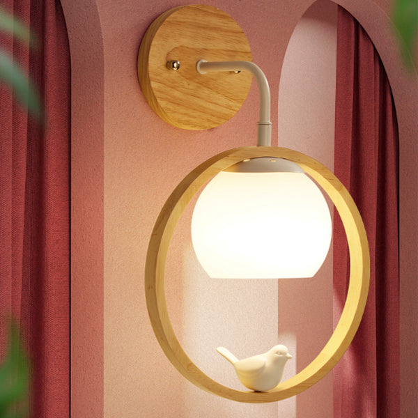 Circle Spherical Bird Disc Wall Lamp