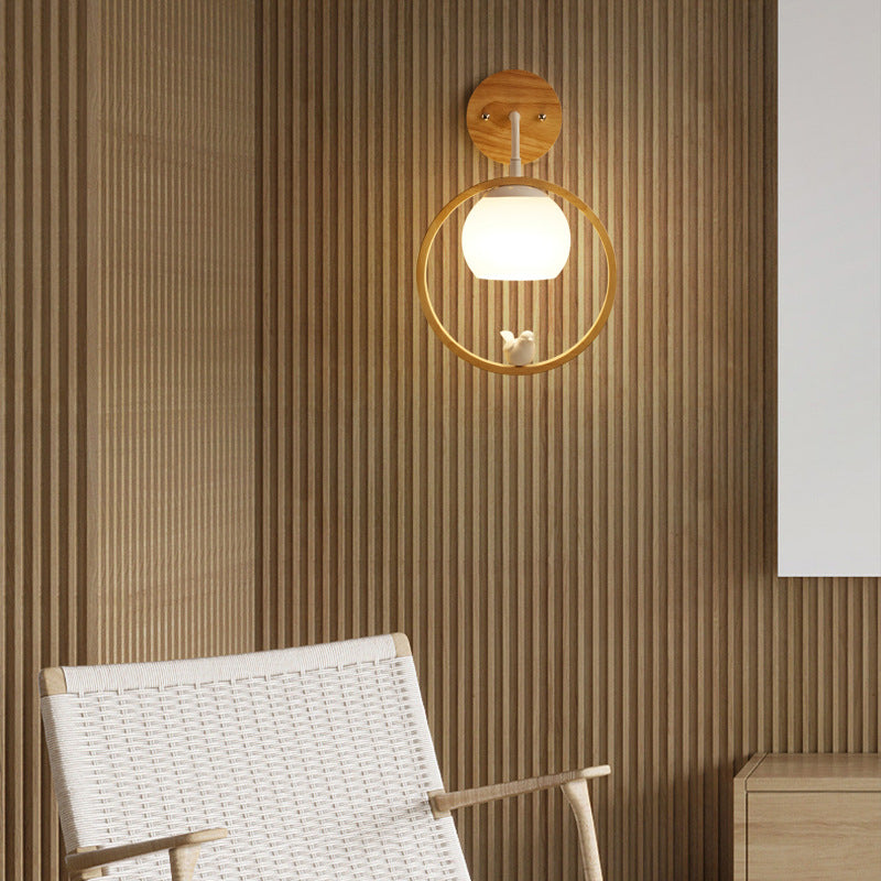 Circle Spherical Bird Disc Wall Lamp