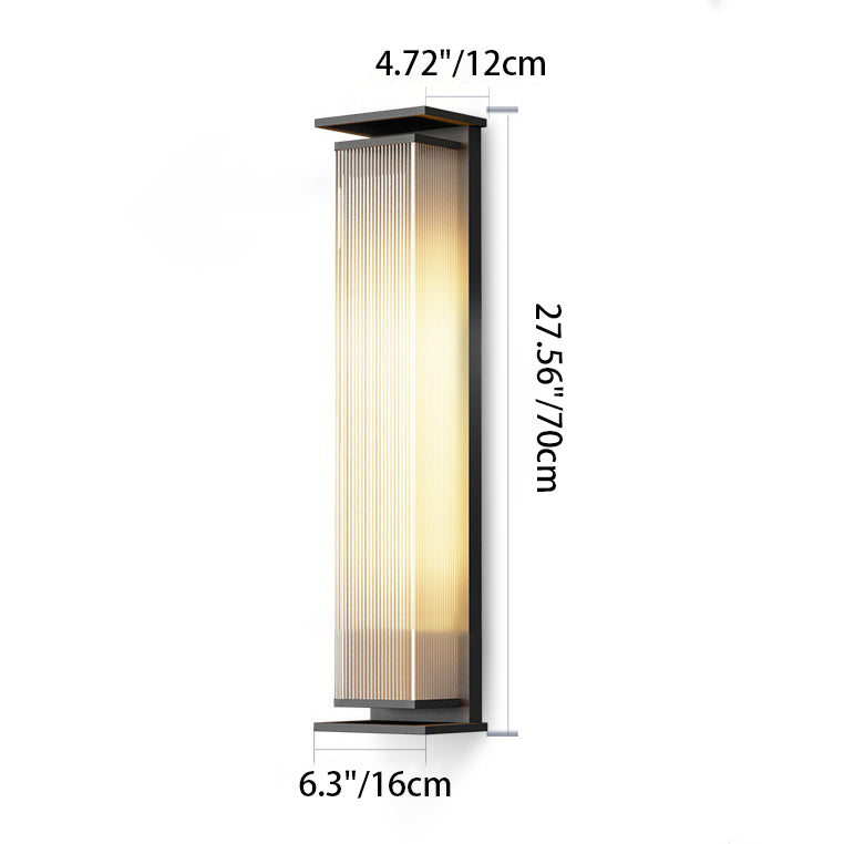 Rectangle Stripe Stainless Steel Outdoor Light