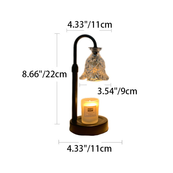 Floral Disc Iron Wood Table Lamp