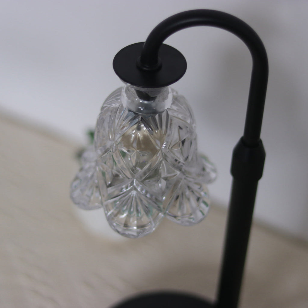 Floral Disc Iron Wood Table Lamp