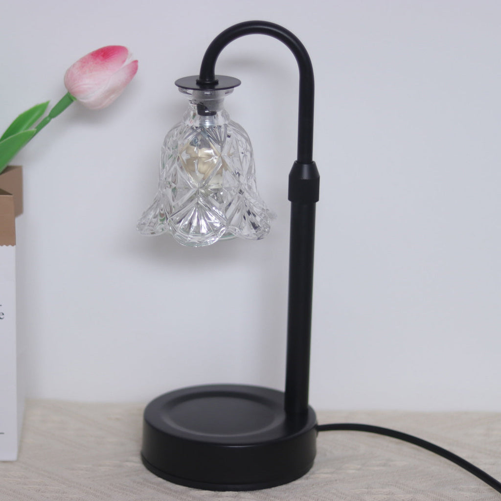 Floral Disc Iron Wood Table Lamp
