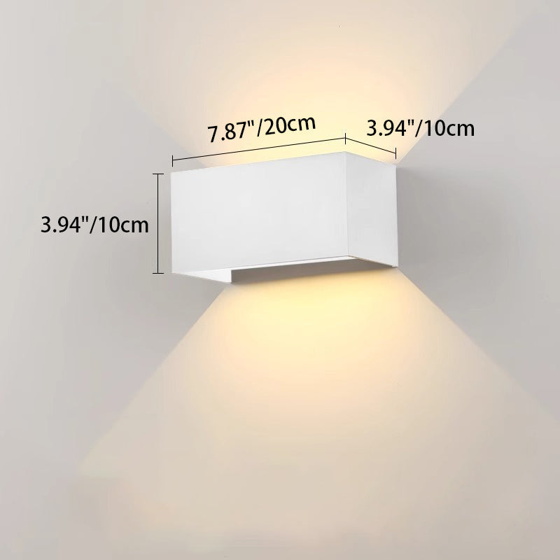 Square Rectangular Aluminum Living Wall Lamp