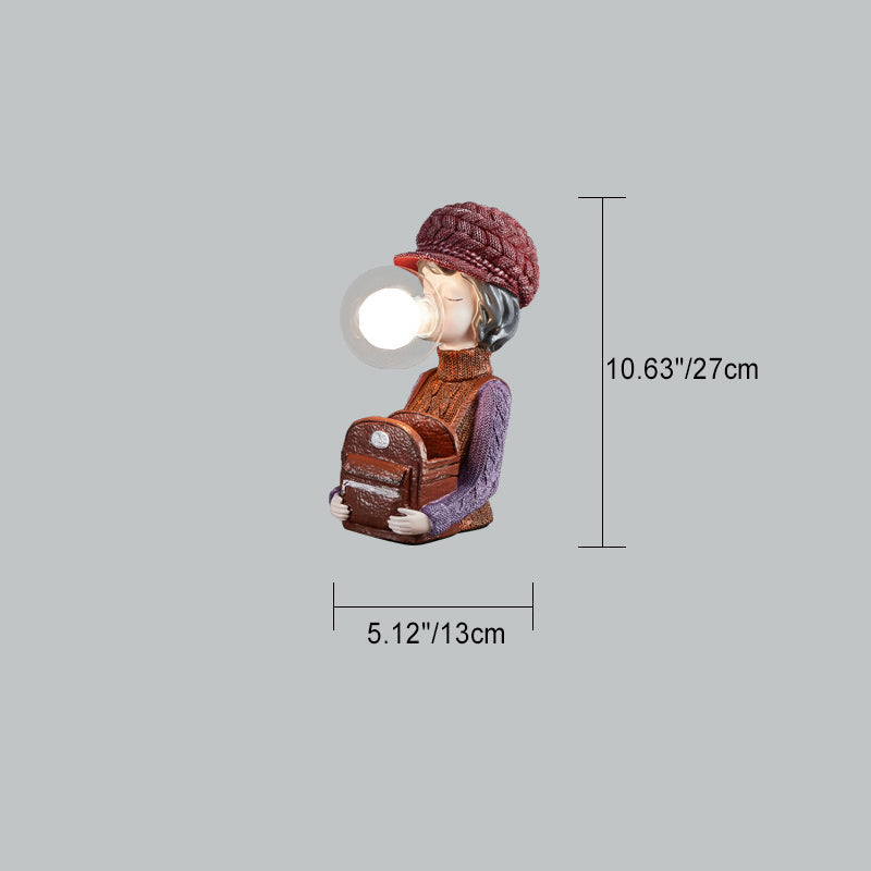 Girl Bubbles Vase Backpack Table Lamp