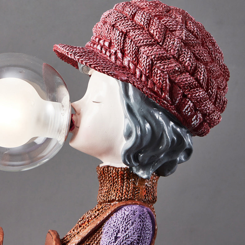 Girl Bubbles Vase Backpack Table Lamp