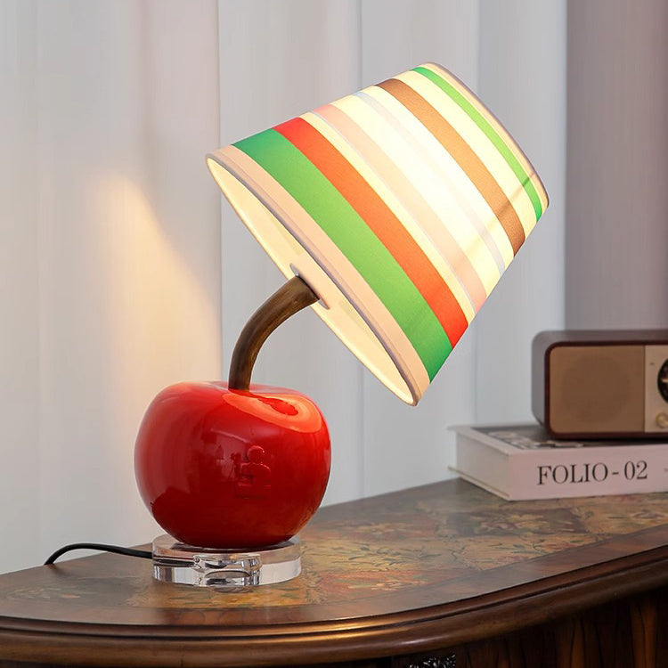 Cute Apple Rainbow Stripe Table Lamp