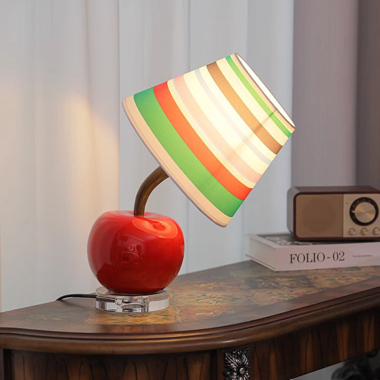 Cute Apple Rainbow Stripe Table Lamp