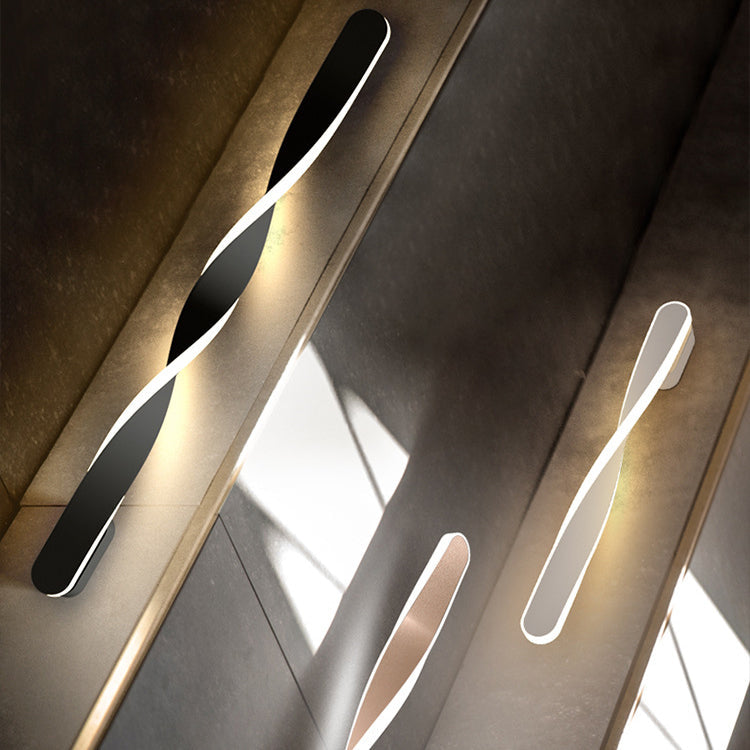 Long Oval Spiral Aluminum Wall Lamp