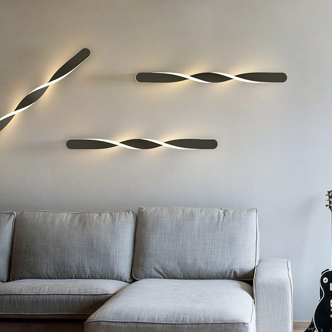 Long Oval Spiral Aluminum Wall Lamp