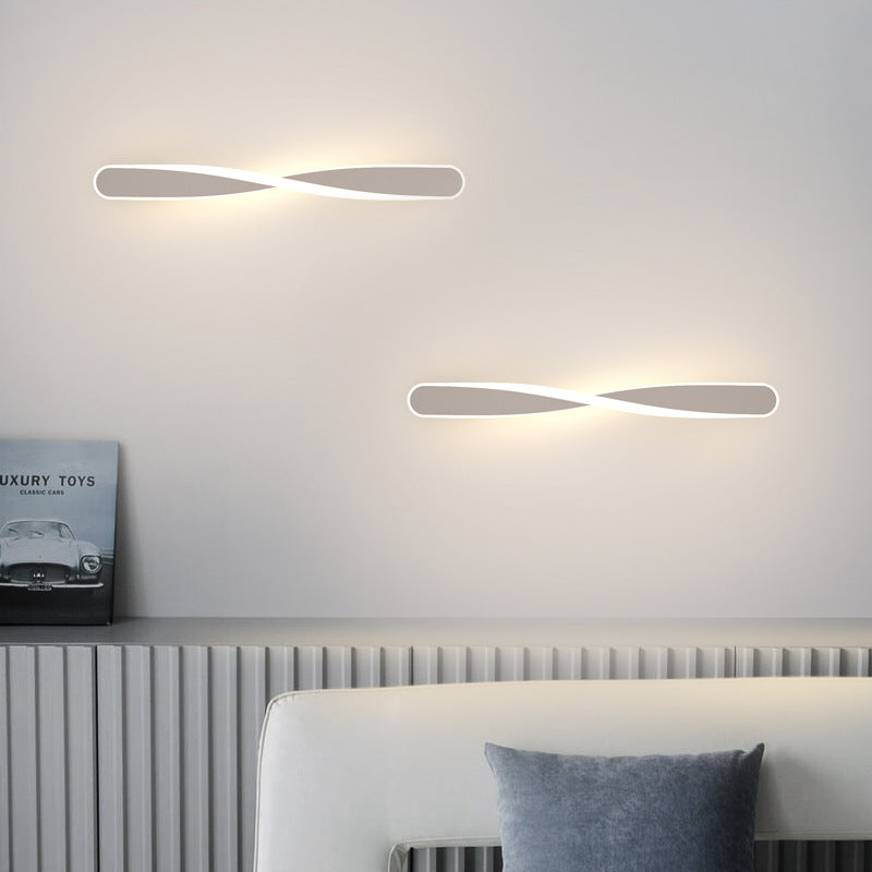 Long Oval Spiral Aluminum Wall Lamp