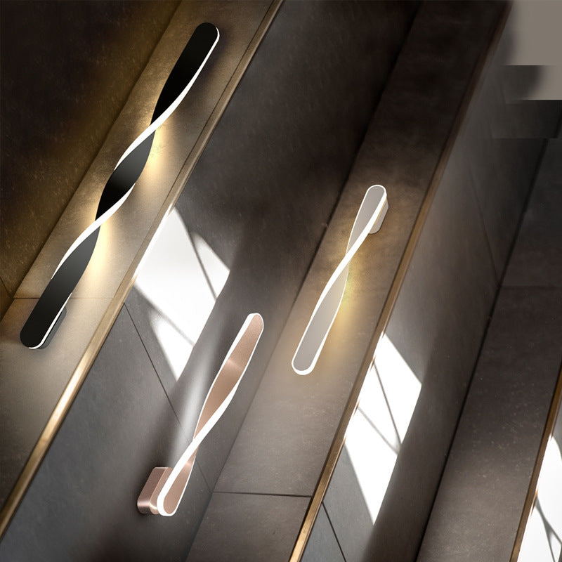 Long Oval Spiral Aluminum Wall Lamp