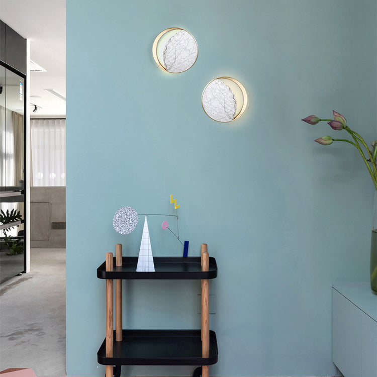 Round Curved Moon Metal 2-Light Wall Lamp