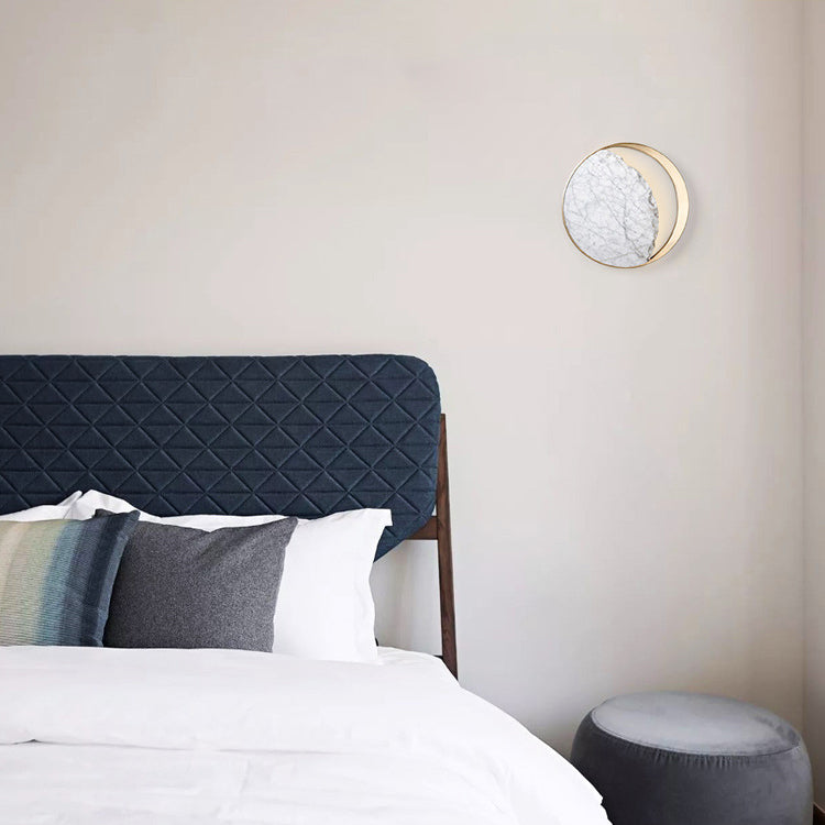 Round Curved Moon Metal 2-Light Wall Lamp