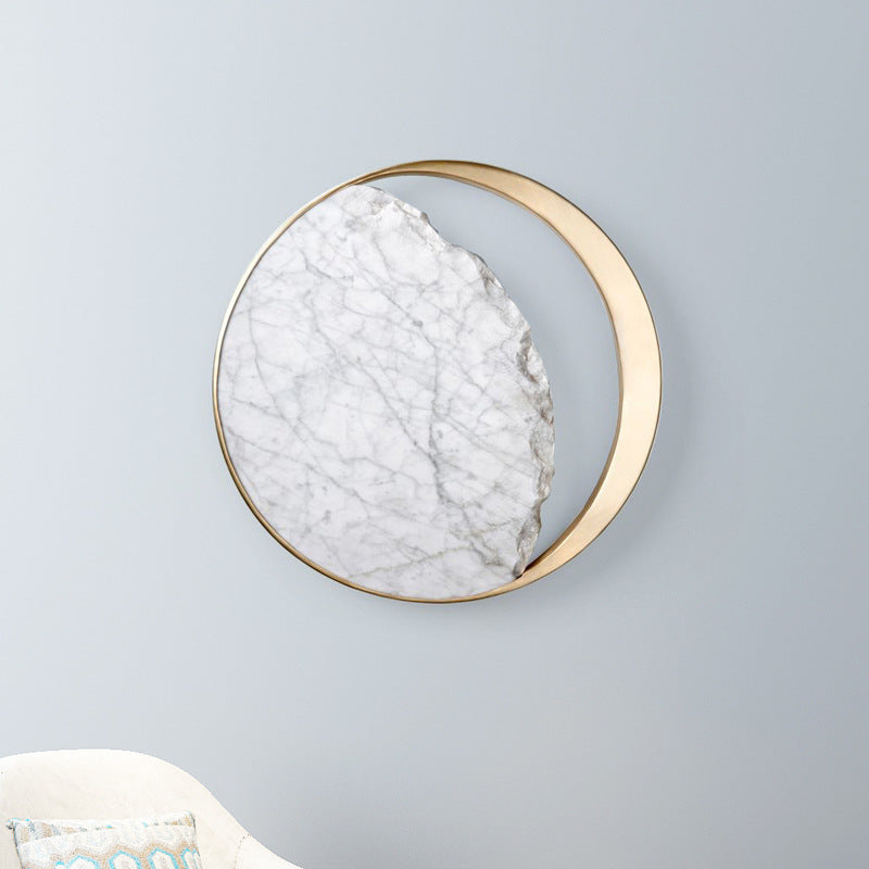 Round Curved Moon Metal 2-Light Wall Lamp