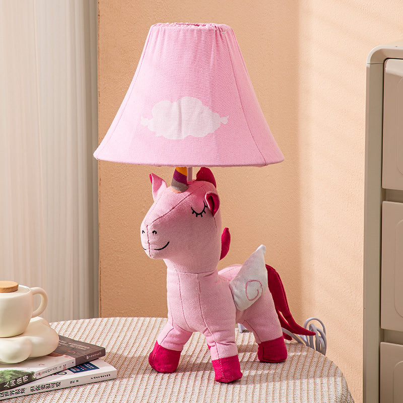 Cartoon Kids Unicorn Round Table Lamp