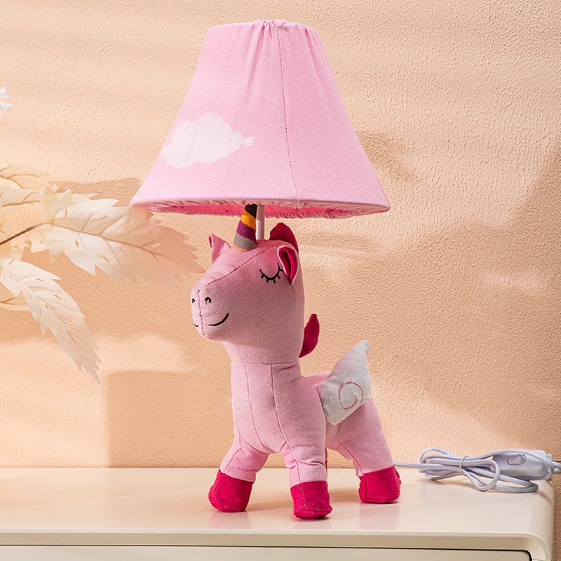 Cartoon Kids Unicorn Round Table Lamp