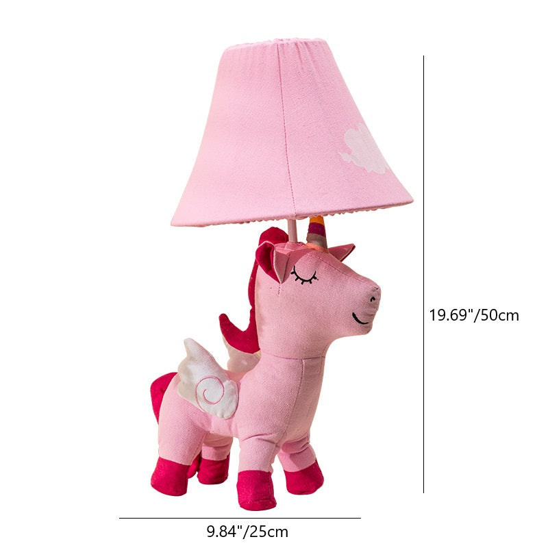 Cartoon Kids Unicorn Round Table Lamp