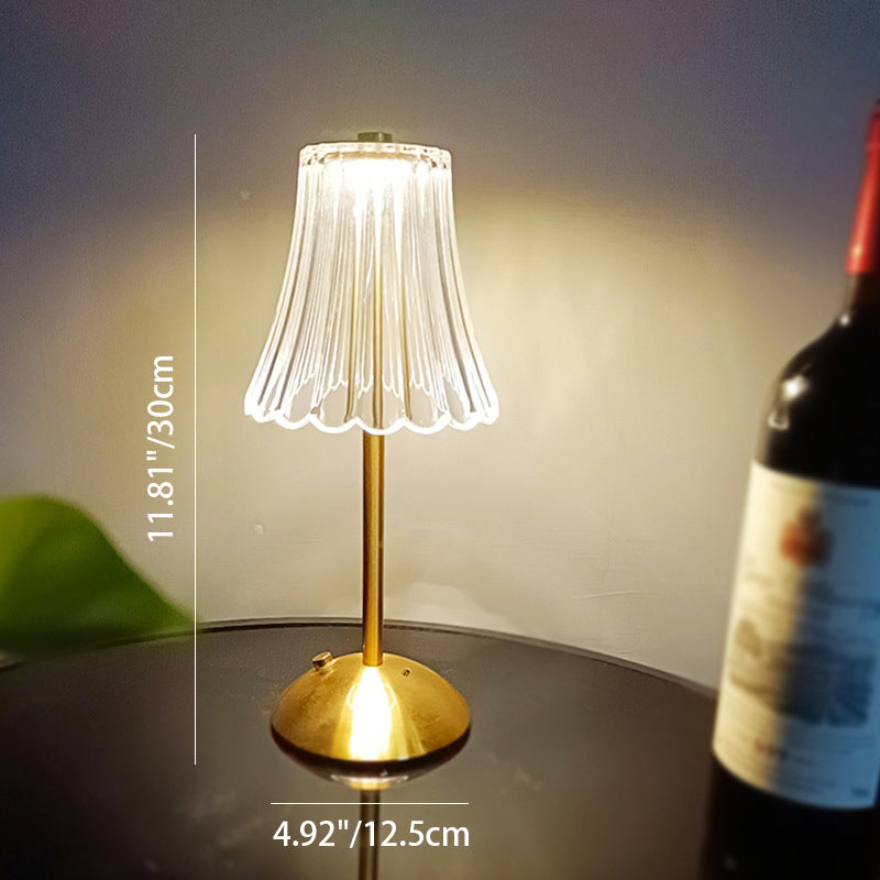 Round Striped Cylinder Semicircle Table Lamp